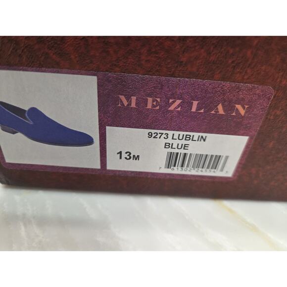 Mezlan Men\'s Lublin Velvet Formal Slip-On in Blue 13M